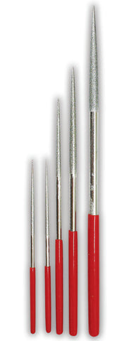 5 Piece Long Round Diamond Files - 5" - 8-3/4"  (ToolUSA: F-90543)