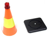 Hawk 8 Inch Orange Safety Cone with Reflective Strip and Flashing Light :(Units= 5)