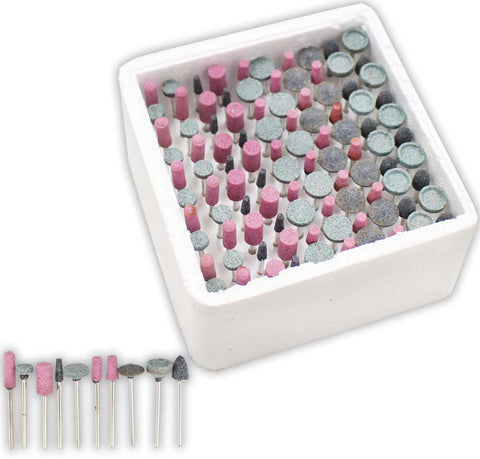 100 Pc Grinding Stones Mounted On 1/8-inch Shanks :  ( Pack of  1 Pc )