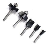 5 Pc Straight Tip Router Bits Set  (ToolUSA: TJ03-06415)
