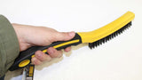 13.5" Steel Bristle Brush, Rubberized Comfort Grip Handle : ( Pack of  2 Pcs)  (ToolUSA: TU8829-Z02)