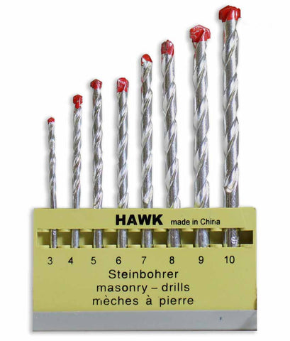8 Pc. Masonary Drill Set  (Hawk: TZ02-95508)