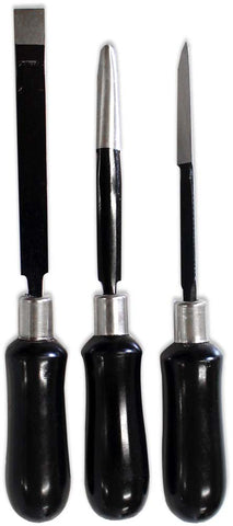 3 Piece 7-1/2" Long Flat Round Pointy Scrapers  (ToolUSA: TZ02-08400)