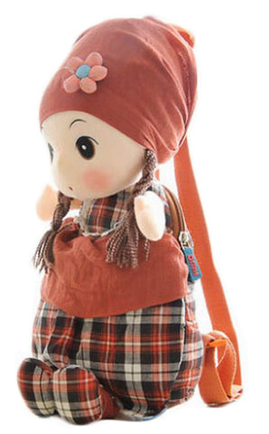Cute Childrens Backpack For School Toddle Backpack Baby Bag, Orange Plaid