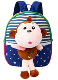 Cute Childrens Backpack For School Toddle Backpack Baby Bag, Blue Monkey