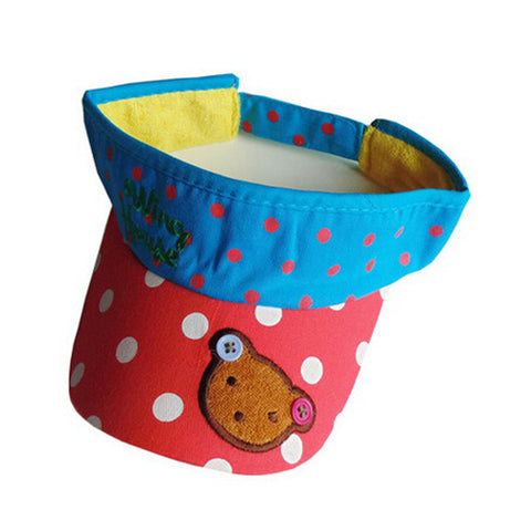 Adjustable Baby Unisex Sports Visor Sun Cap Peaked Cap Wide Brim Hat Red