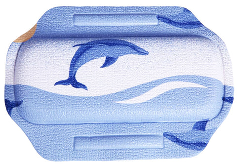 PVC Environmental Massage Bath Spa Pillow Non-skid Sucker Tub Cushion-Dolphin