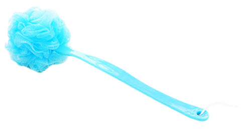 Colorful Scrubber Loofah Sponges Massage And Clean Body With Long Handle-Blue
