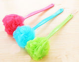 Colorful Scrubber Loofah Sponges Massage And Clean Body With Long Handle-Blue