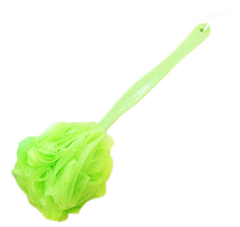 Colorful Scrubber Loofah Sponges Massage And Clean Body With Long Handle-Green