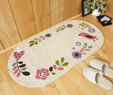 Bedroom Carpet Kitchen Bathroom Non-slip Cotton Door Mat (50x76cm, Flowers)