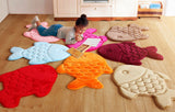 Bedroom Carpet Kitchen Bathroom Non-slip Cotton Door Mat (58x70cm,Camel Fish)