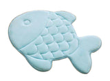 Bedroom Carpet Kitchen Bathroom Non-slip Cotton Door Mat (58x70cm,Blue Fish)