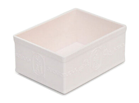 13.8x10.4x6.2cm White Makeup Case Jewelry Organizer Office Supplies Holder Bin
