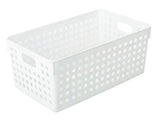 27.5x18x14cm White Multi Purpose Storage Box Bin Storage Basket Organizer