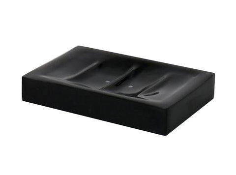 Home Hotel Bathroom Modren Soap Dishes Holder Sink Rectangle [Black]