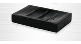 Home Hotel Bathroom Modren Soap Dishes Holder Sink Rectangle [Black]
