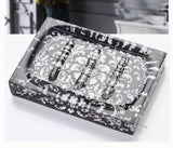 Home Hotel Bathroom Creative Soap Dishes Holder Sink Rectangle [Black]