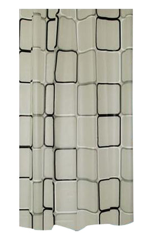 Bathroom Shower Curtains Thick Waterproof Curtains Window Treatments(Grid)