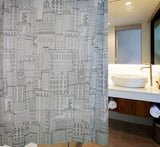 Bathroom Shower Curtains Thick Waterproof Curtains Window Treatments(City)