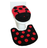 Durable Bathroom 3 Pieces Toilet Accessory Set [Ladybird]