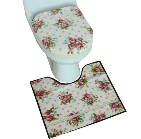 3 Pieces Lid Cover/Seat Cover/Toilet Mat Bathroom Accessory