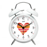 Modern Alarm Clock Decorative Clocks Mechanical Bedside Clock Love White