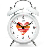 Modern Alarm Clock Decorative Clocks Mechanical Bedside Clock Love White