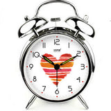 Modern Alarm Clock Decorative Clocks Mechanical Bedside Clock Love Silver
