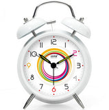 Alarm Clock Colorful Circle Decorative Clocks Mechanical Bedside Clock White