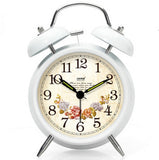 Alarm Clock Rural Style Decorative Clocks Mechanical Bedside Clock White