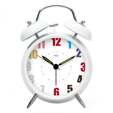 Alarm Clock Fashionable Decorative Clocks Mechanical Bedside Clock White