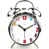 Alarm Clock Fashionable Decorative Clocks Mechanical Bedside Clock Silver