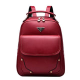 Girls Fashionable Backpack Elegant Shoulder Bag School Backpack, Wine Red