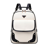 Girls Fashionable Backpack Elegant Shoulder Bag School Backpack, White-black
