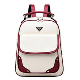 Girls Fashionable Backpack Elegant Shoulder Bag School Backpack, White-wine red