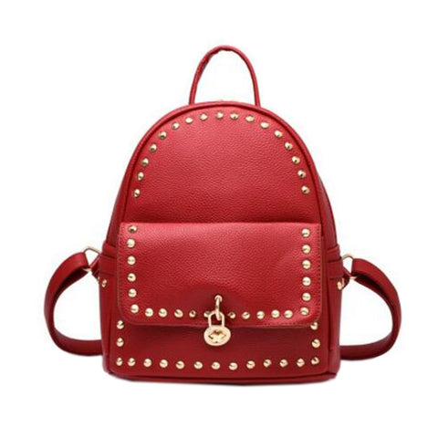 Fashionable Backpack Elegant Shoulder Bag School Backpack For Girls, Wine Red