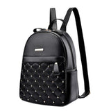 Stylish PU Leather Backpack Elegant Shoulder Bag School Backpack For Girls, Black