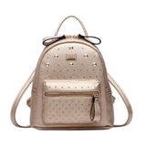 Girls Stylish Outdoors Backpack Elegant Shoulder Bag School Backpack, Champagne