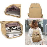 Stylish Canvas Backpack Shoulder Bag School Backpack For Girls, Black