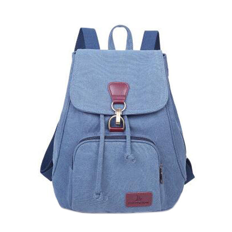 Stylish Canvas Backpack Shoulder Bag School Backpack For Girls, Blue