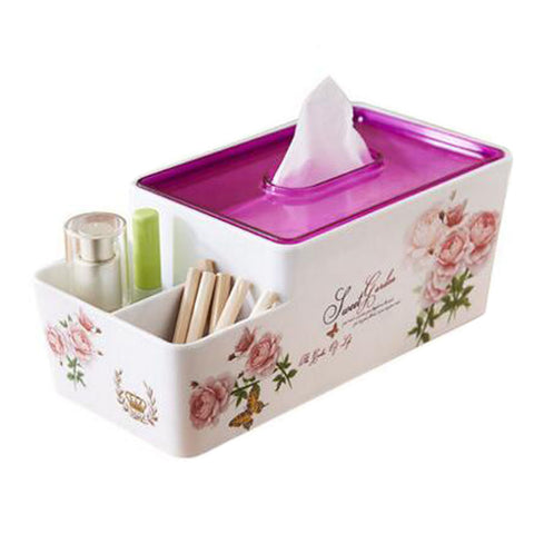 Beautiful Multifuctional Tissue Box Storage Organizer Holder for Home Use, C