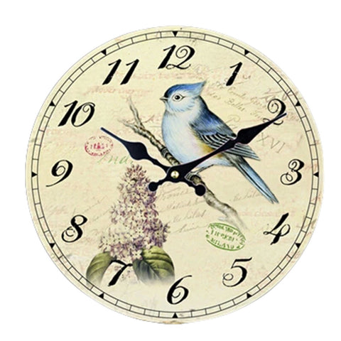 Vintage/Country Style Wooden Silent Round Wall Clocks Decorative Clocks,K