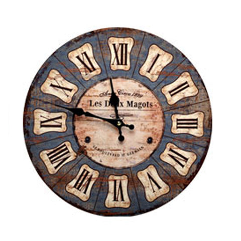 Personality Retro Wall Clock Adornment Bracket Clock Silent Bell Wall Decor H