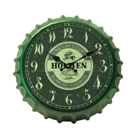 Crown Bottle Cap Retro Wall Clock Adornment Bracket Clock Silent Wall Decor B