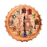 Crown Bottle Cap Retro Wall Clock Adornment Bracket Clock Silent Wall Decor C