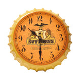 Crown Bottle Cap Retro Wall Clock Adornment Bracket Clock Silent Wall Decor E