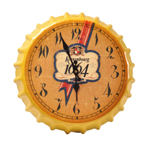 Crown Bottle Cap Retro Wall Clock Adornment Bracket Clock Silent Wall Decor G