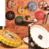 Crown Bottle Cap Retro Wall Clock Adornment Bracket Clock Silent Wall Decor G