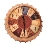 Crown Bottle Cap Retro Wall Clock Adornment Bracket Clock Silent Wall Decor K